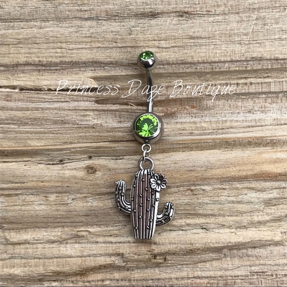 Green Cactus Belly‎ Button Ring - Picture 1 of 1